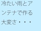 冷たい雨とアンテナで作る大変さ・・・見えなくなるのを小刻みの冷静さで